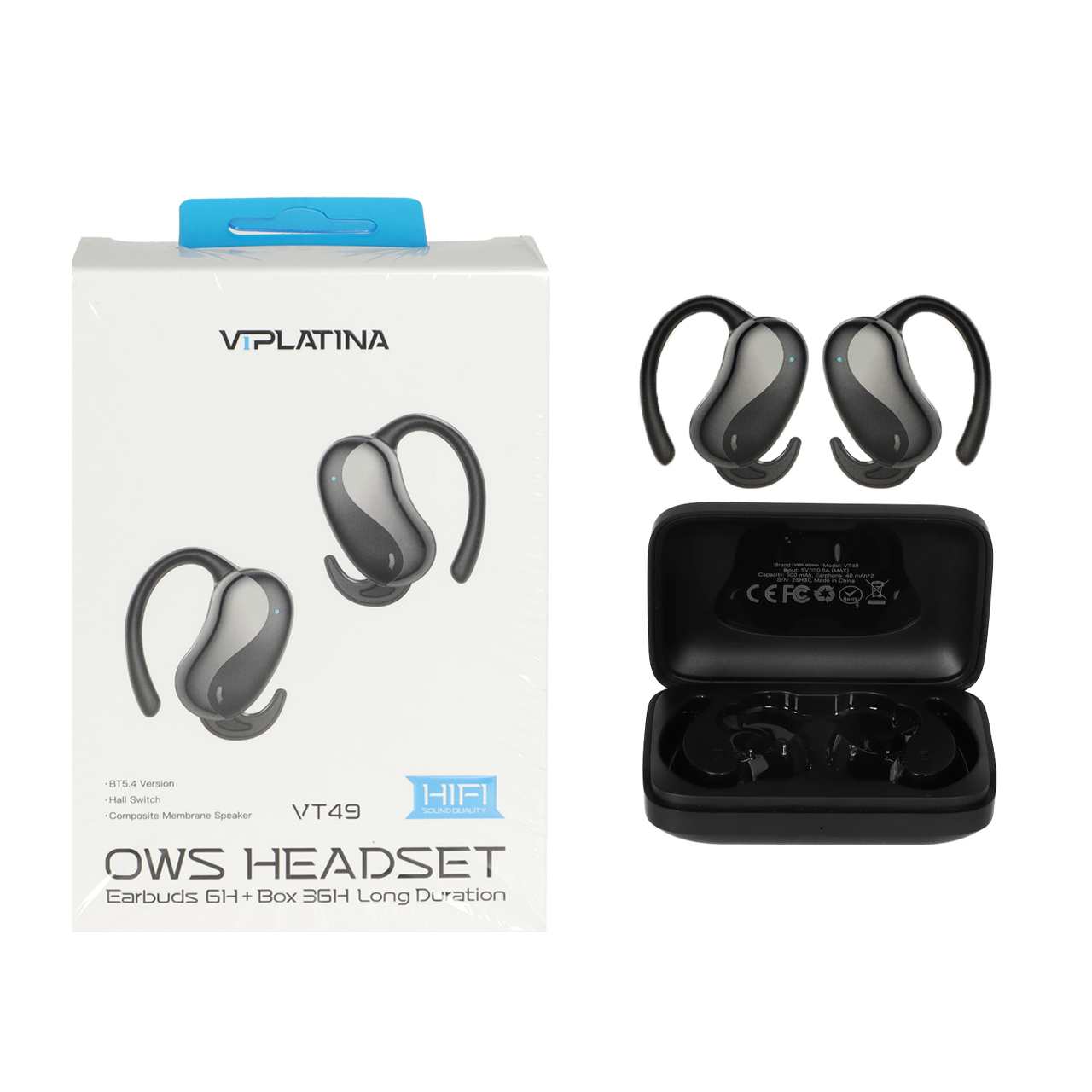 ایرفون بی سیم VIPLATINA مدل VT49 - مشکی (گارانتی 18 ماه تعویض نیکان همراه)